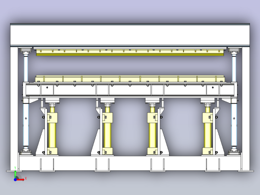 一款液压压力机三维模型前视缩略图