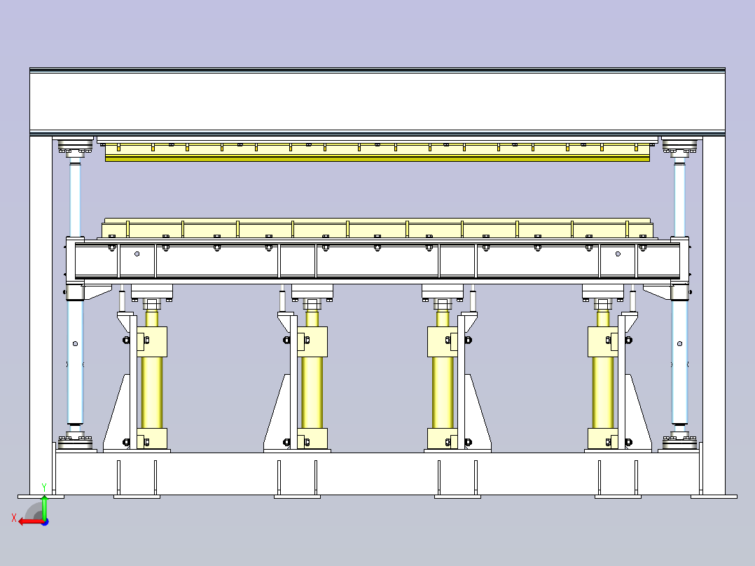 一款液压压力机三维模型后视图