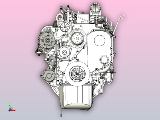 LMFO 0430柴油发动机3D图纸三维模型前视缩略图
