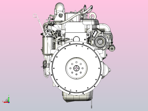 LMFO 0430柴油发动机3D图纸三维模型后视缩略图