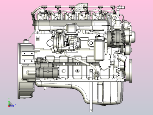 LMFO 0430柴油发动机3D图纸三维模型左视缩略图