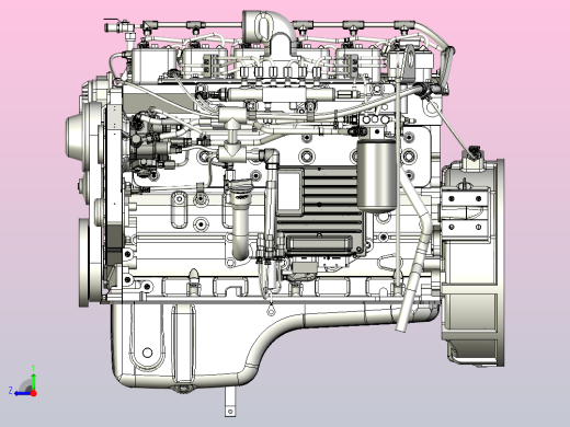 LMFO 0430柴油发动机3D图纸三维模型右视缩略图