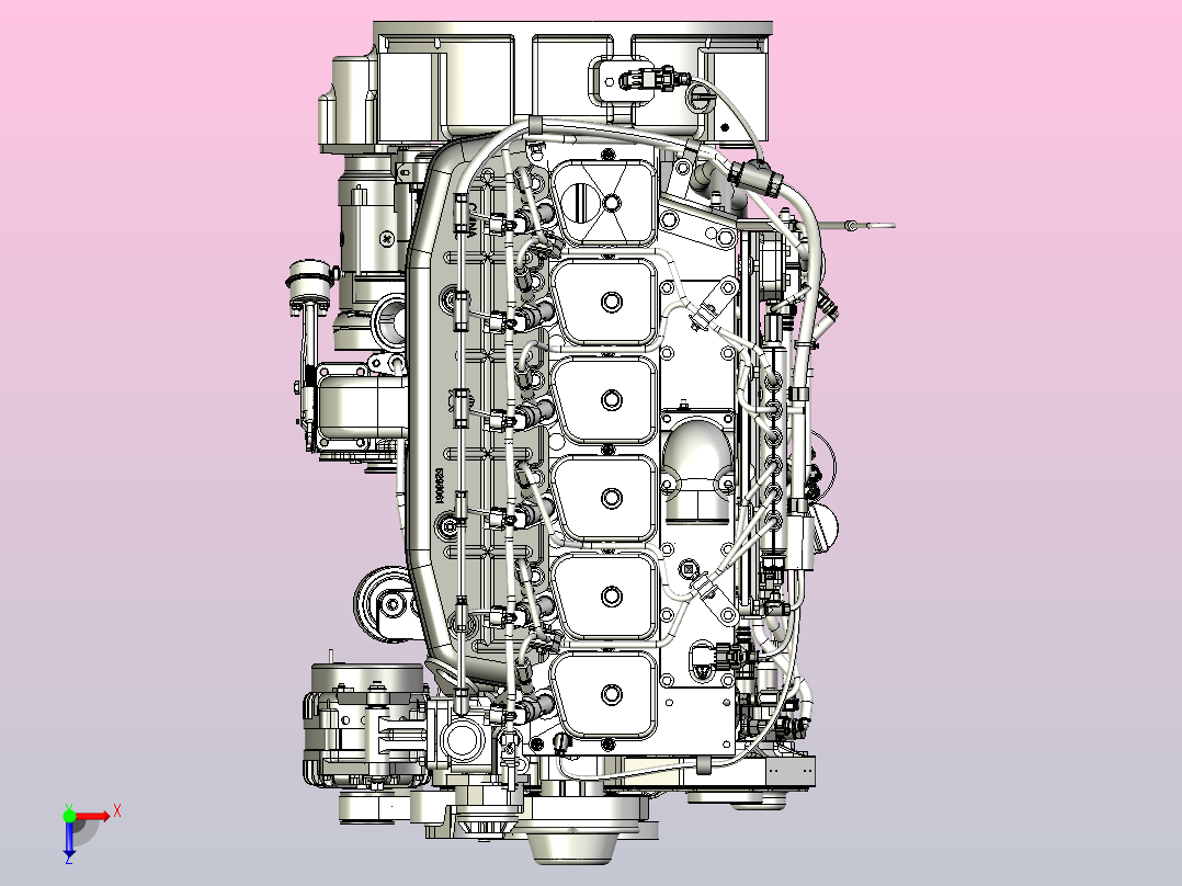 LMFO 0430柴油发动机3D图纸三维模型俯视图
