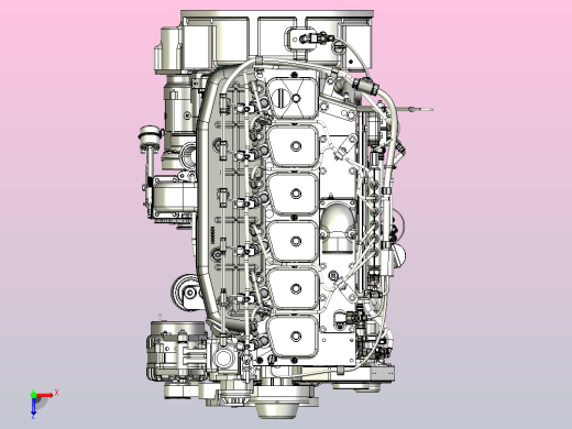 LMFO 0430柴油发动机3D图纸三维模型俯视缩略图