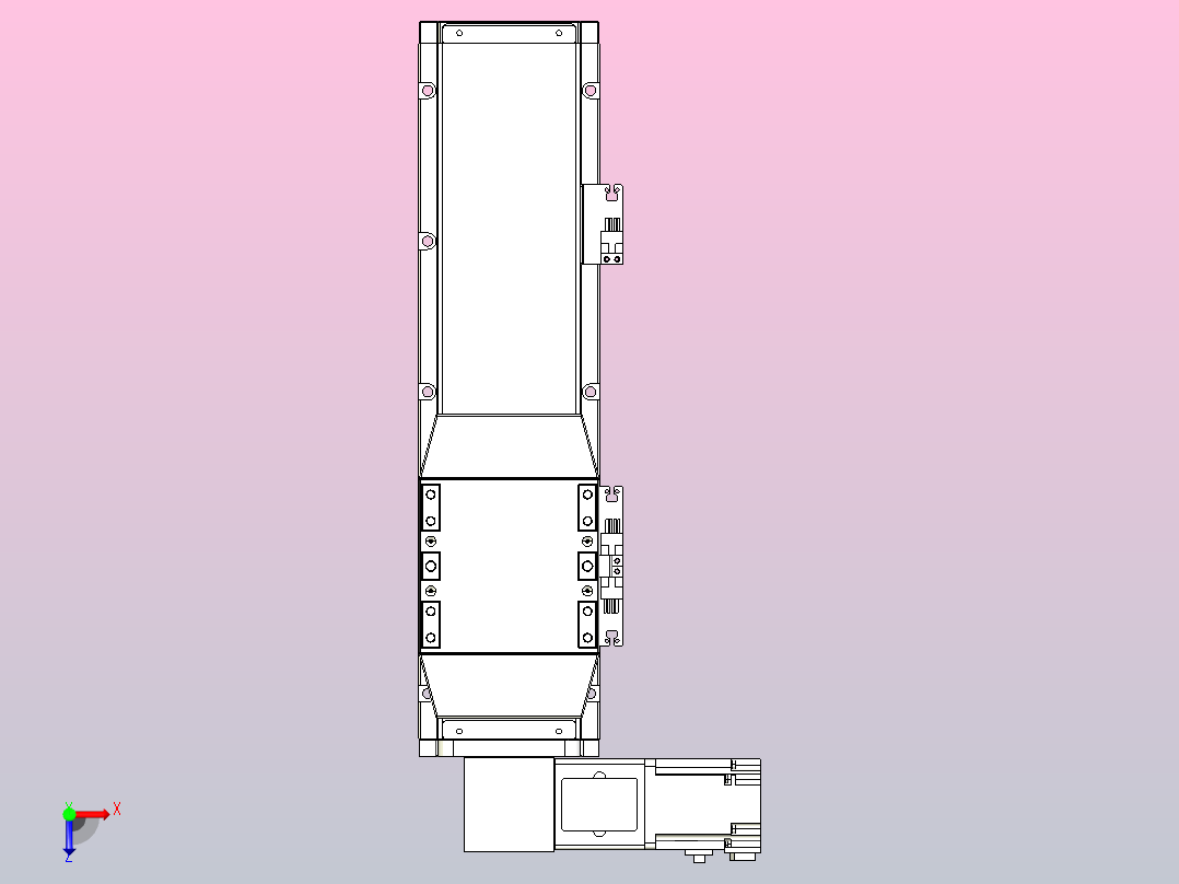机器人皮带驱动直线轴TPA-GCB-120-P70-L200-DL-M20-N3俯视图