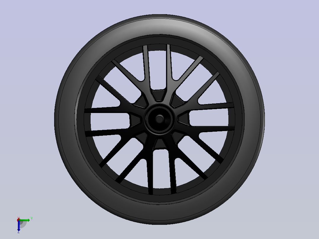 跑车车轮主视图