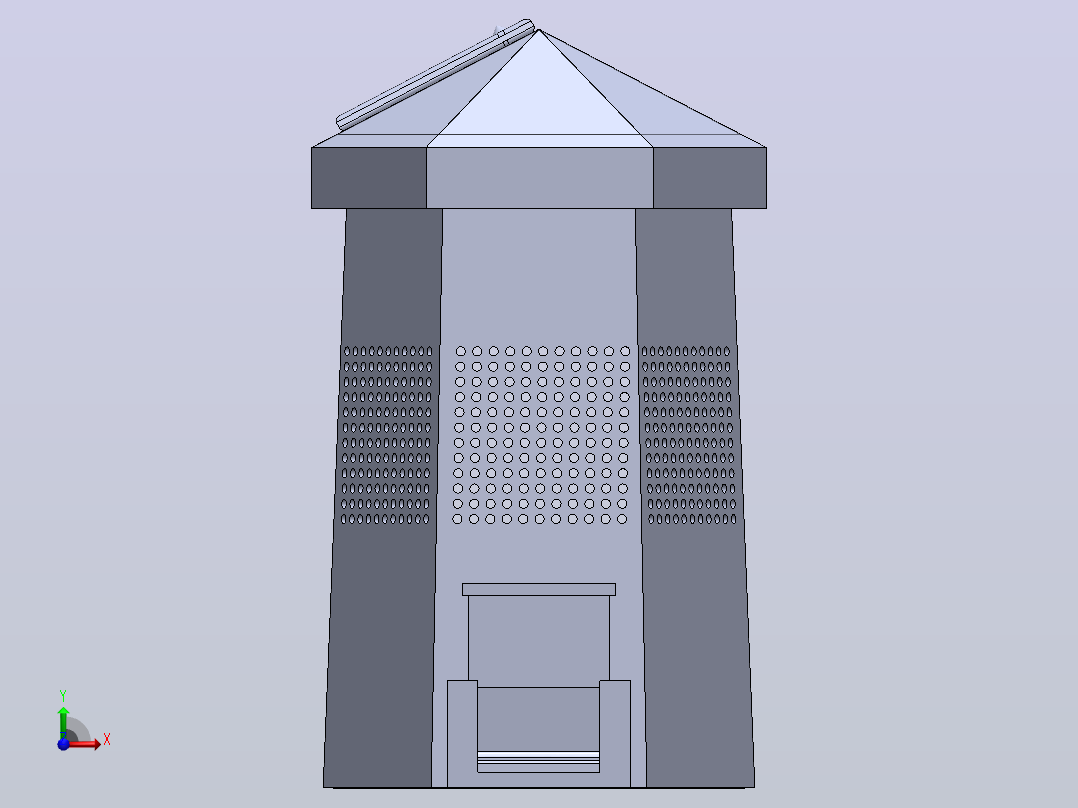 垃圾箱 垃圾处理设备dust-bin-cad-1831-模型格式为 sw前视图