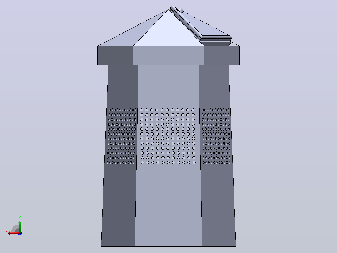 垃圾箱 垃圾处理设备dust-bin-cad-1831-模型格式为 sw后视图