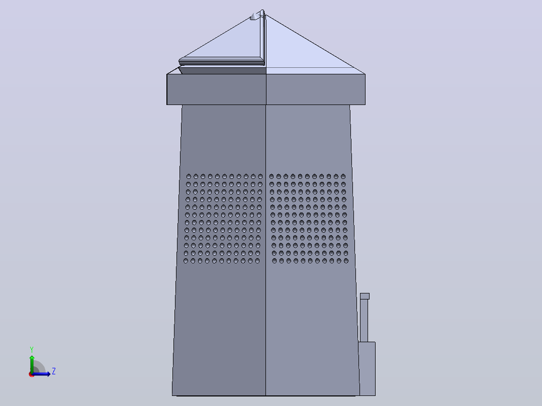 垃圾箱 垃圾处理设备dust-bin-cad-1831-模型格式为 sw左视图
