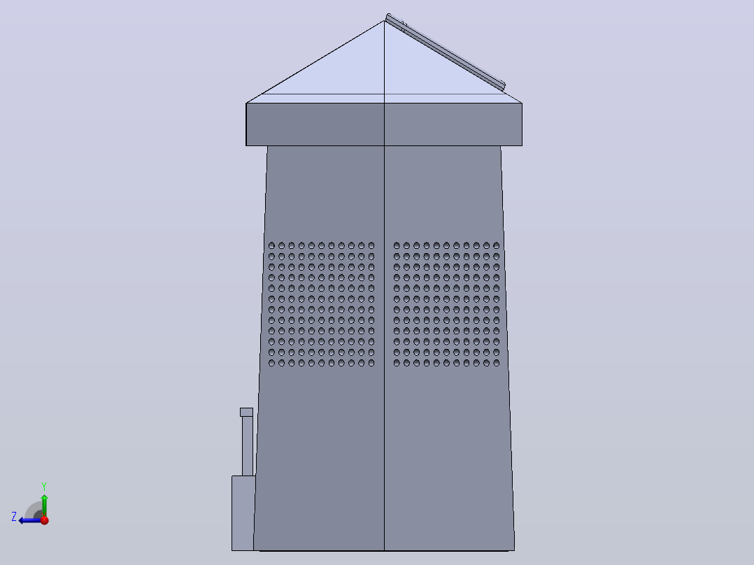 垃圾箱 垃圾处理设备dust-bin-cad-1831-模型格式为 sw右视图