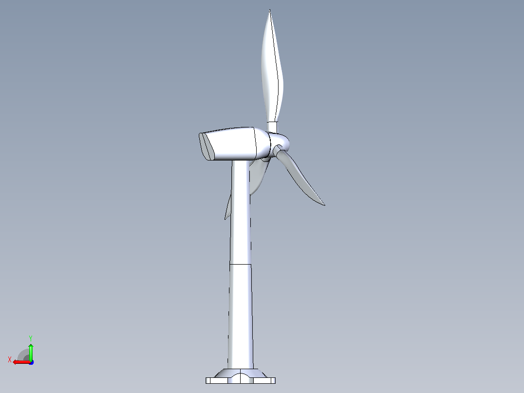 垂直轴风力发电机–SolidWorks设计后视图