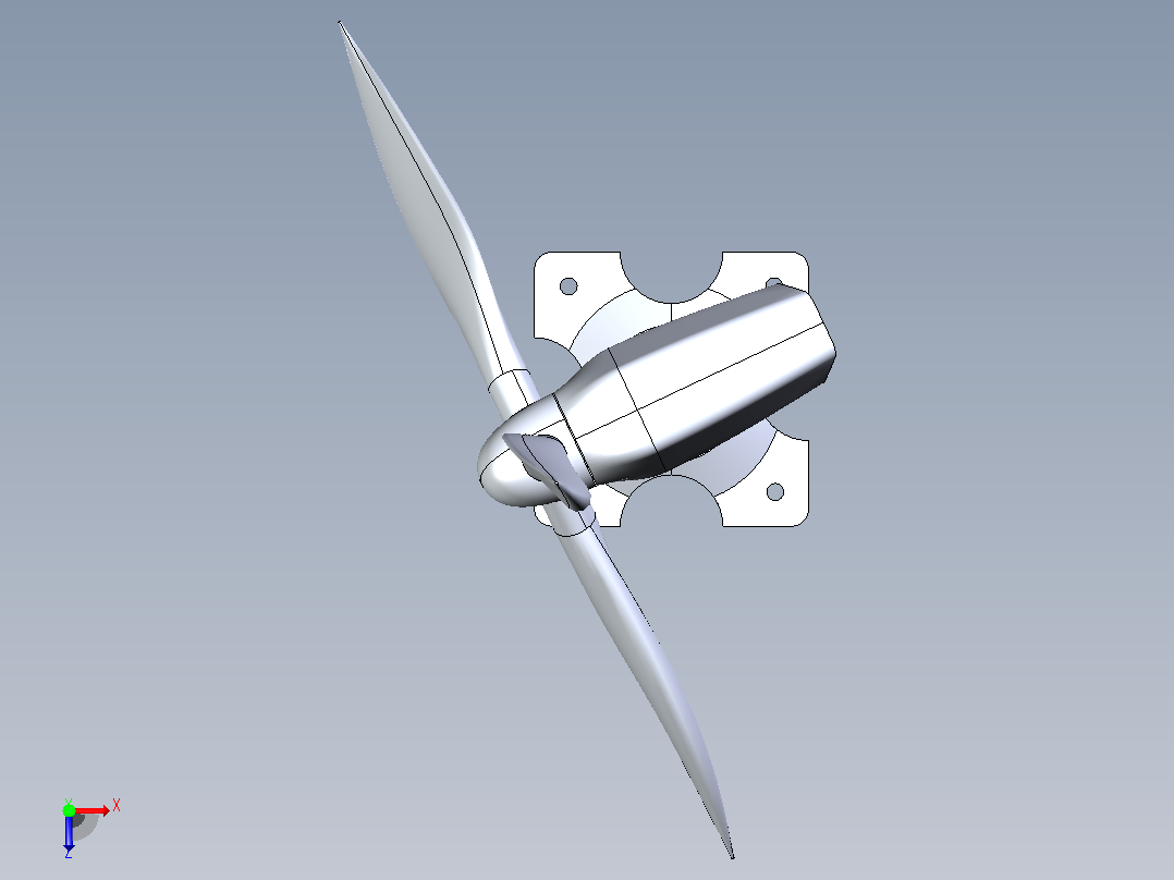 垂直轴风力发电机–SolidWorks设计俯视图
