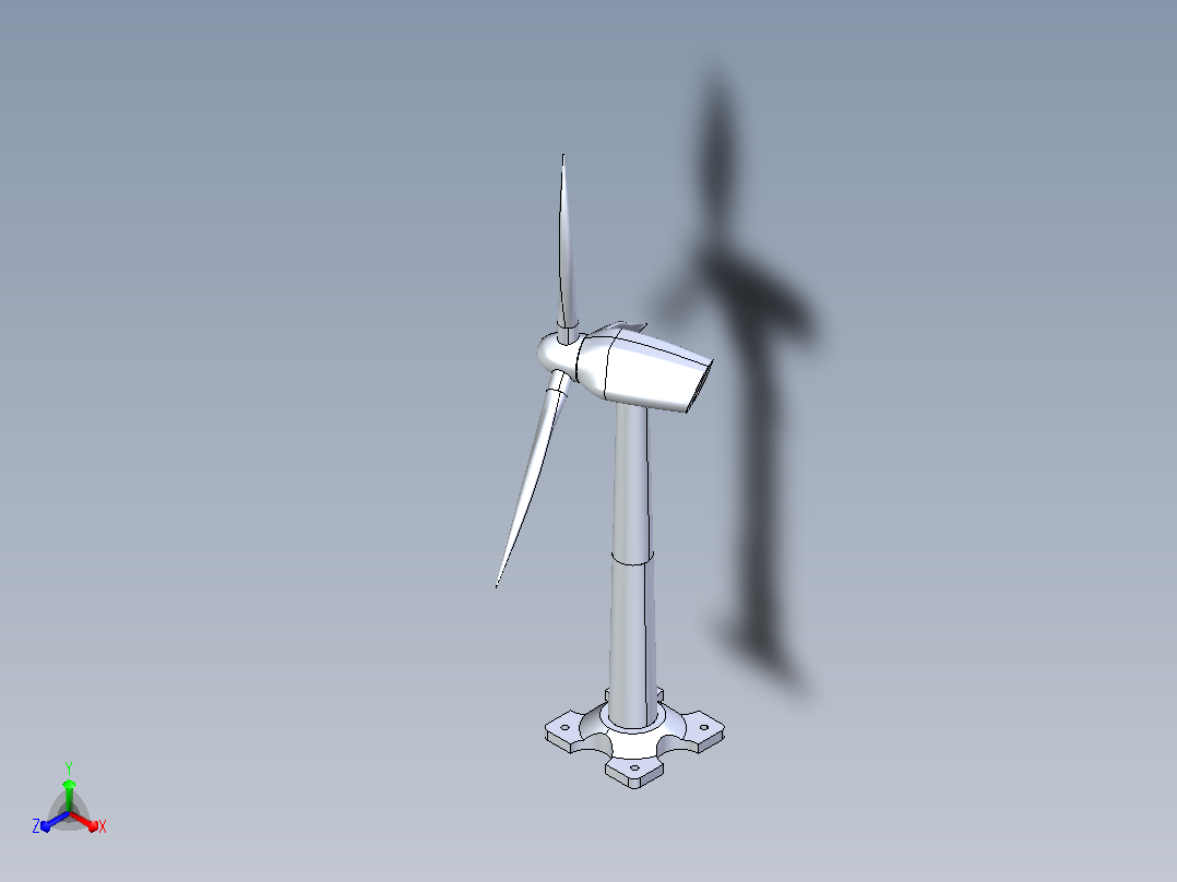 垂直轴风力发电机–SolidWorks设计正等轴测图