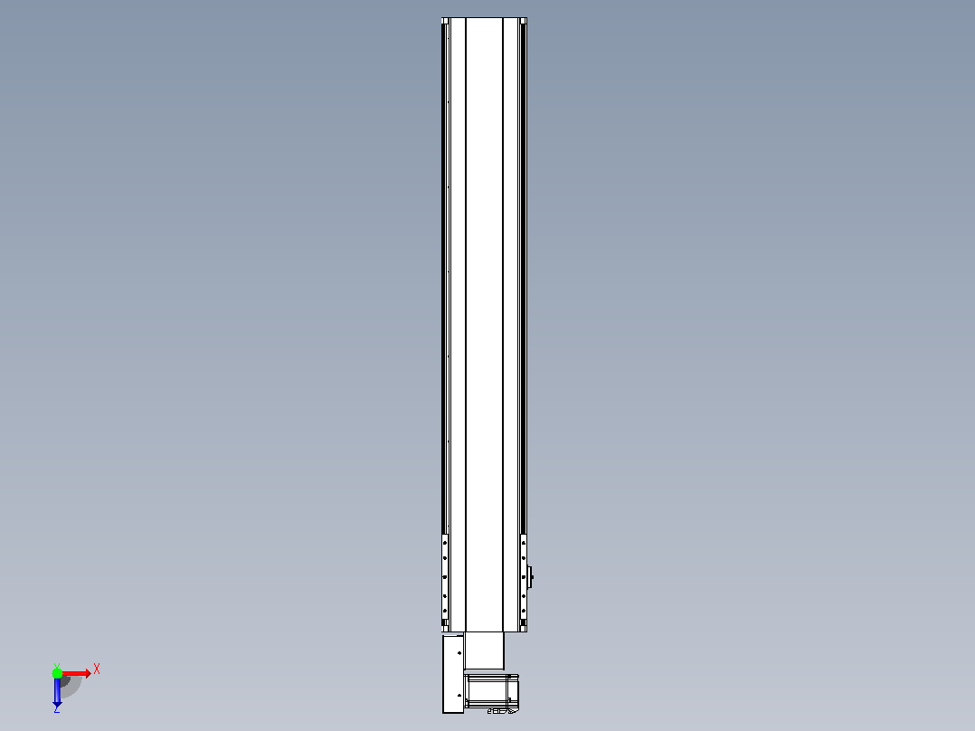 皮带直线轴半封闭可选导轨TPA-HNB-202D-140-L1100-ML-Y-P75-N3俯视图