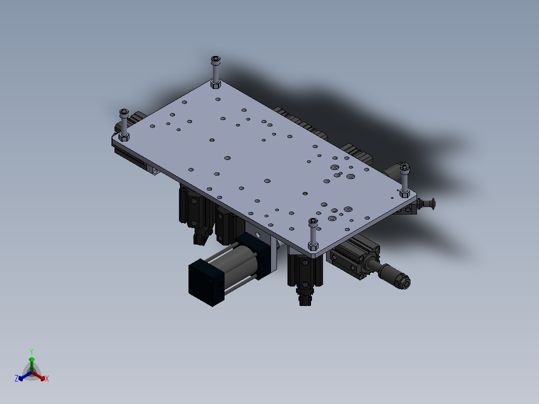 水路集成耐压工装正等轴测图