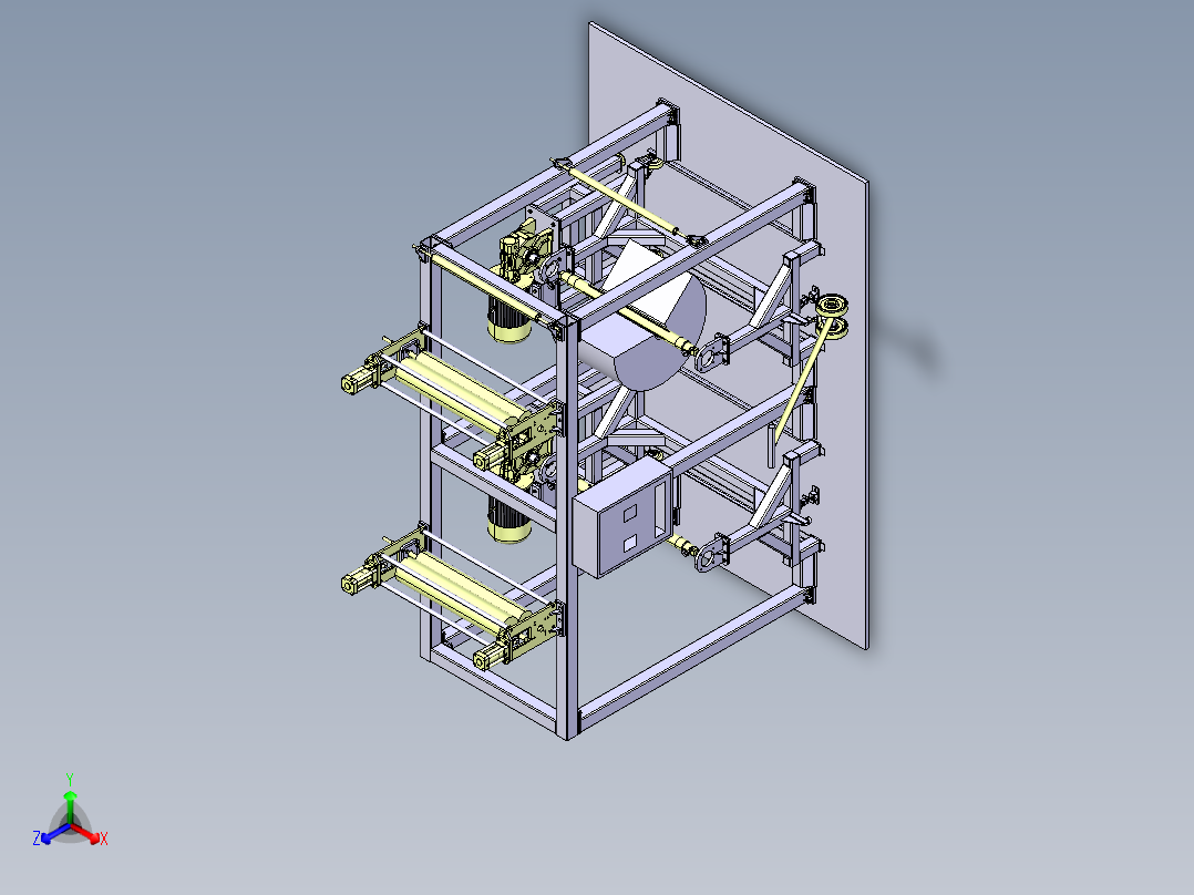 络筒机正等轴测图