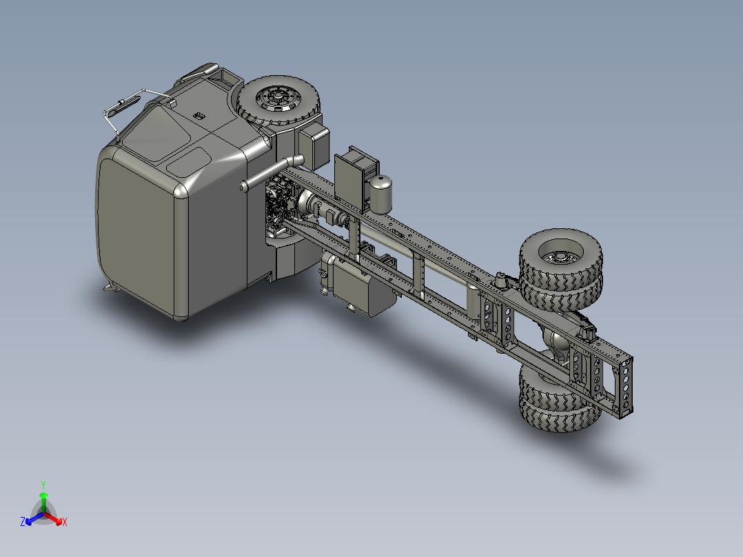 大卡车车架（底盘+动力系统+发动机）