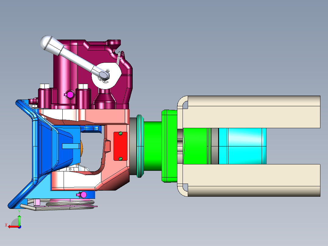 自动牵引挂钩后视图