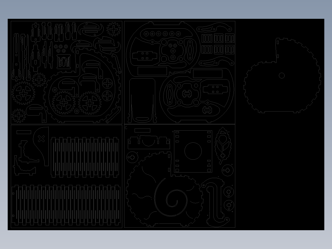 蜗牛存钱罐激光切割立体拼图图纸 cad cdr格式