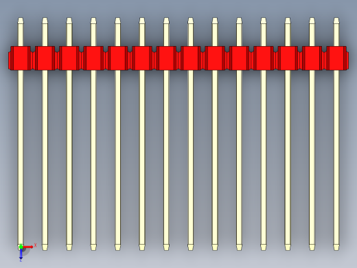 彩色公头100mil（2.54mm）系列-DS1021_red_3x14p_100mil_Type19_rev1.0俯视缩略图