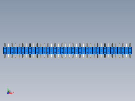 彩色公排针 100mil 2.54mm 系列-DS1022_blue_72p_100mil_TypeSMT_rev1.0前视缩略图