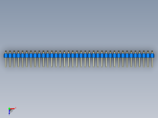 彩色公排针 100mil 2.54mm 系列-DS1022_blue_72p_100mil_TypeSMT_rev1.0俯视缩略图