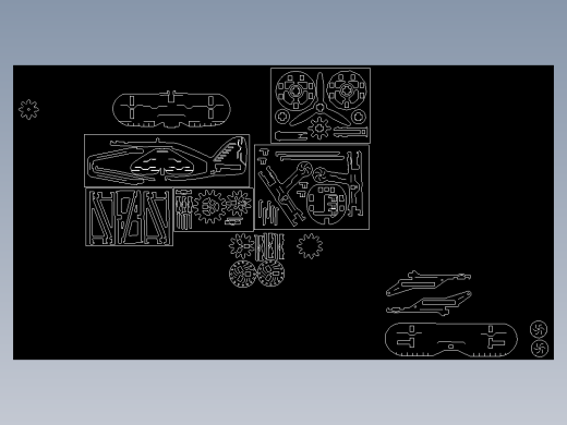 小飞机激光切割立体CAD
