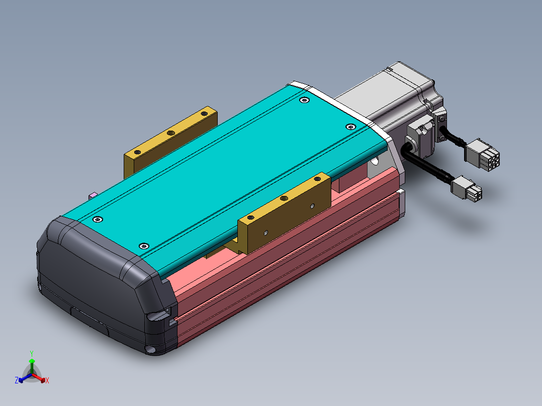 MTH丝杆半封闭模组MTH13-BC-400W正等轴测图