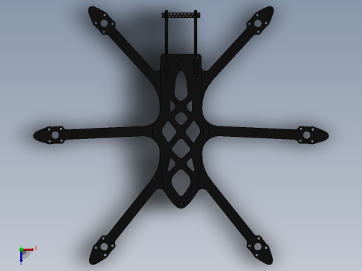 HexQuad 是一款宽距 3 英寸螺旋桨六轴飞行器框架俯视缩略图