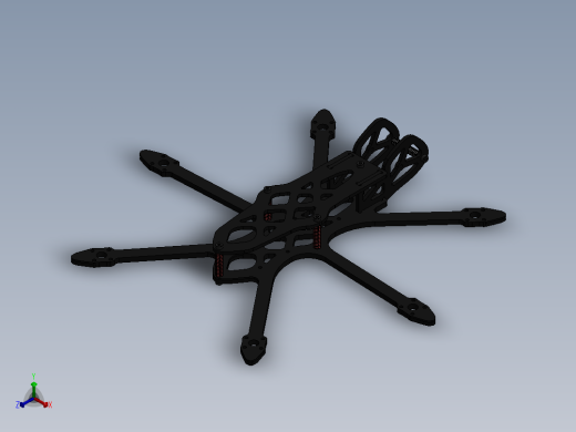 HexQuad 是一款宽距 3 英寸螺旋桨六轴飞行器框架正等轴测缩略图