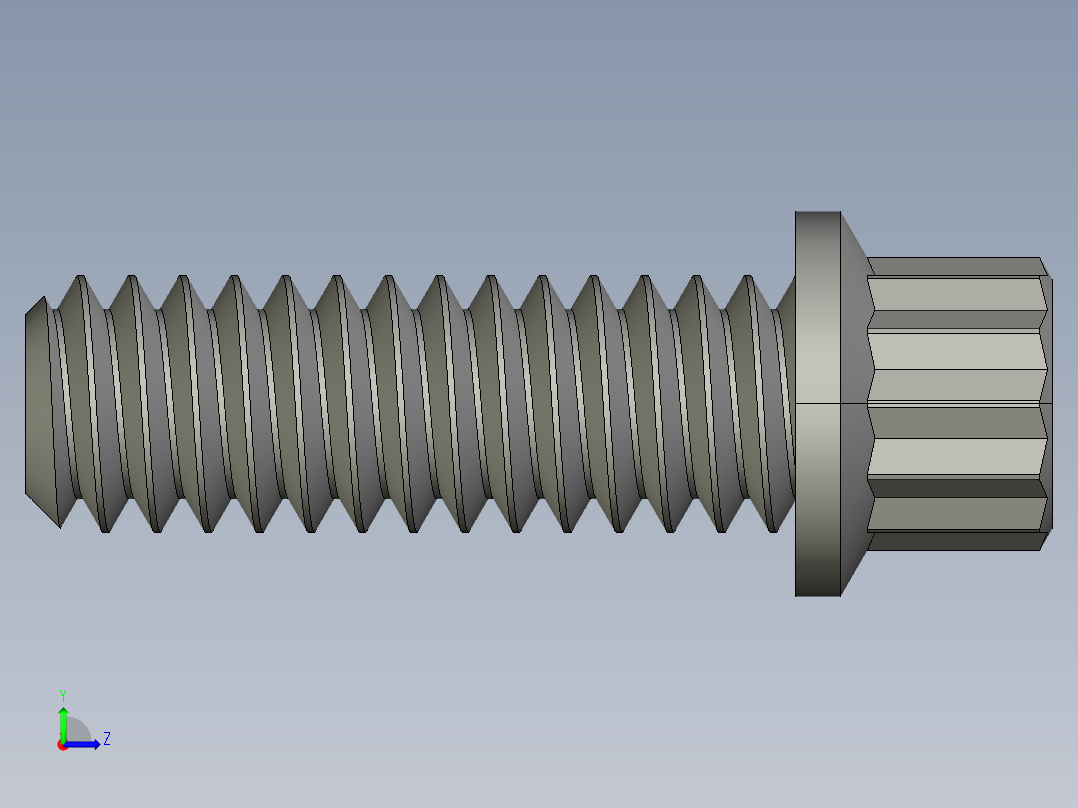 1-4in-20 3-4long 12-point screws.STEP左视图
