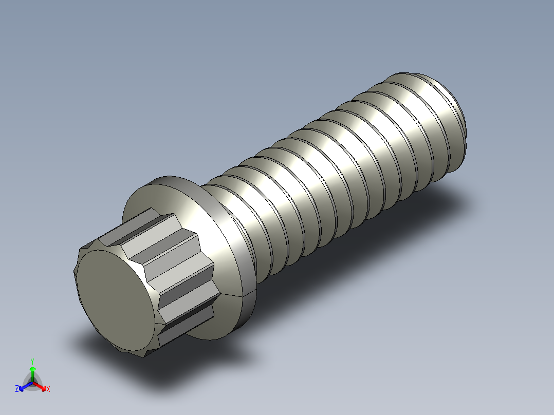 1-4in-20 3-4long 12-point screws.STEP正等轴测图