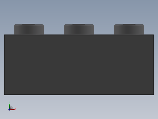 乐高套装 4421基本积木-4211428 - 3622 Medium Stone (Light Bluish) Grey Brick 1 x 3.SLDPRT前视缩略图