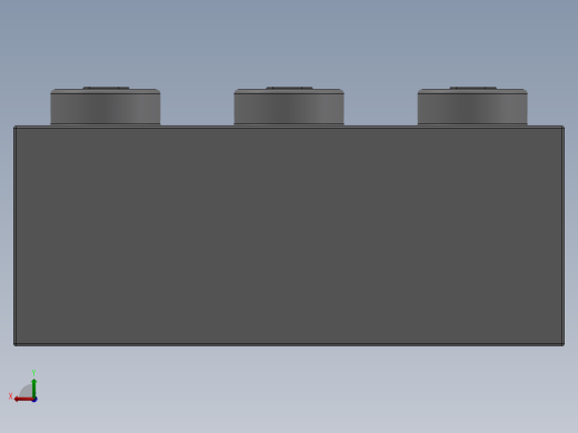 乐高套装 4421基本积木-4211428 - 3622 Medium Stone (Light Bluish) Grey Brick 1 x 3.SLDPRT后视缩略图