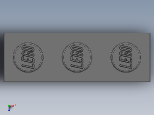 乐高套装 4421基本积木-4211428 - 3622 Medium Stone (Light Bluish) Grey Brick 1 x 3.SLDPRT俯视缩略图