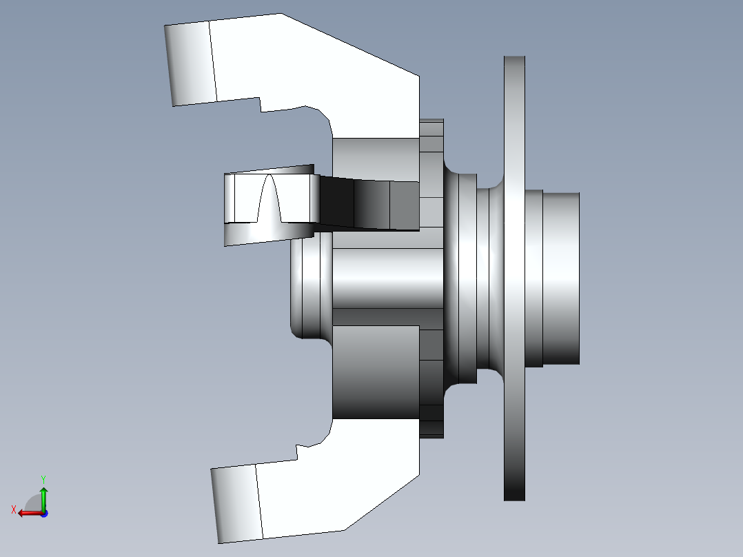 转向节SW三维后视图