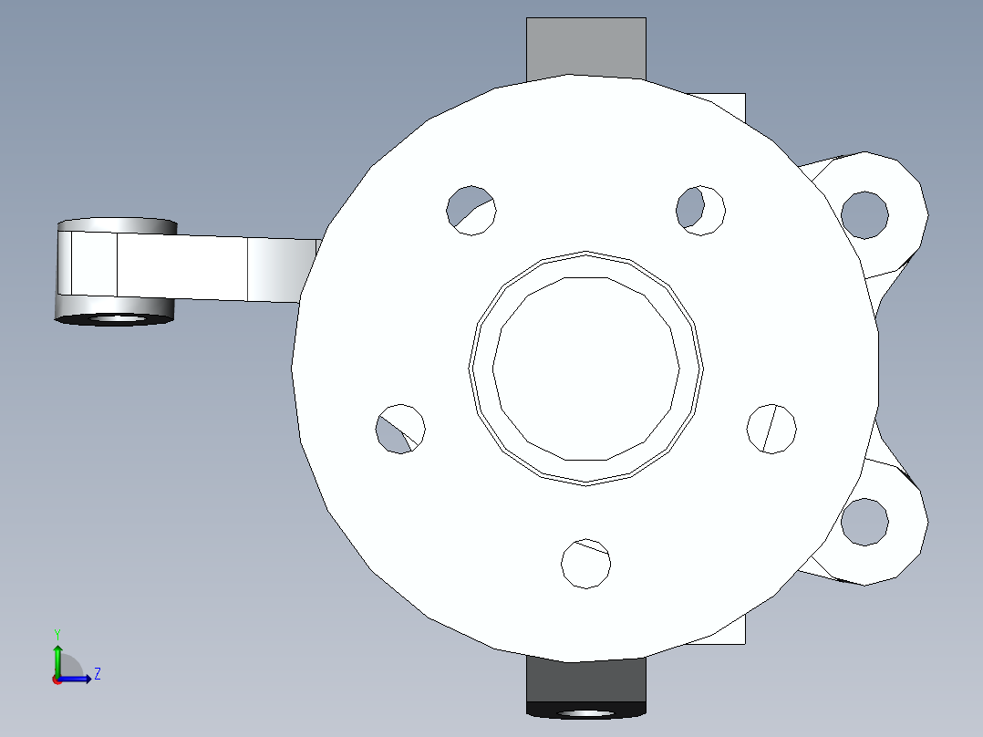 转向节SW三维左视图