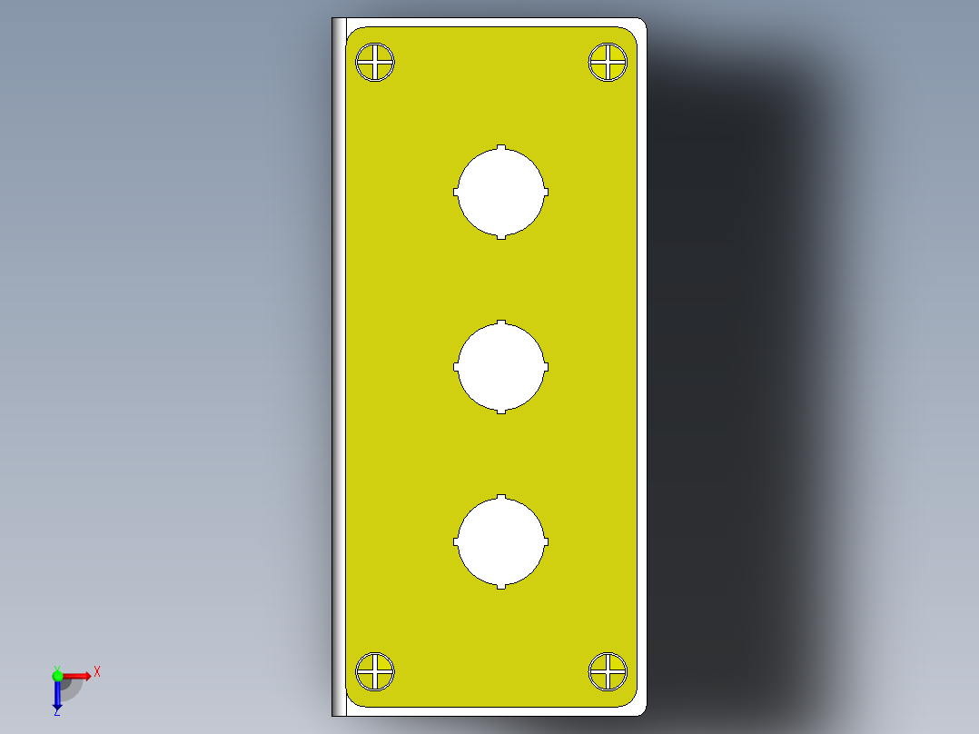 三孔按钮盒组件（天逸）俯视图