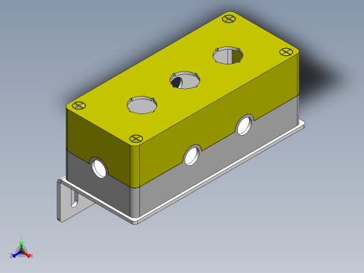 三孔按钮盒组件（天逸）正等轴测缩略图