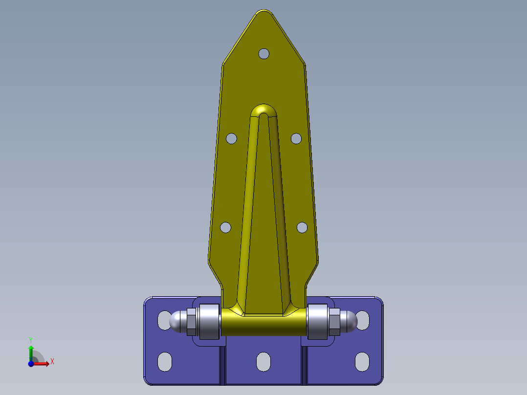 三角合页前视图