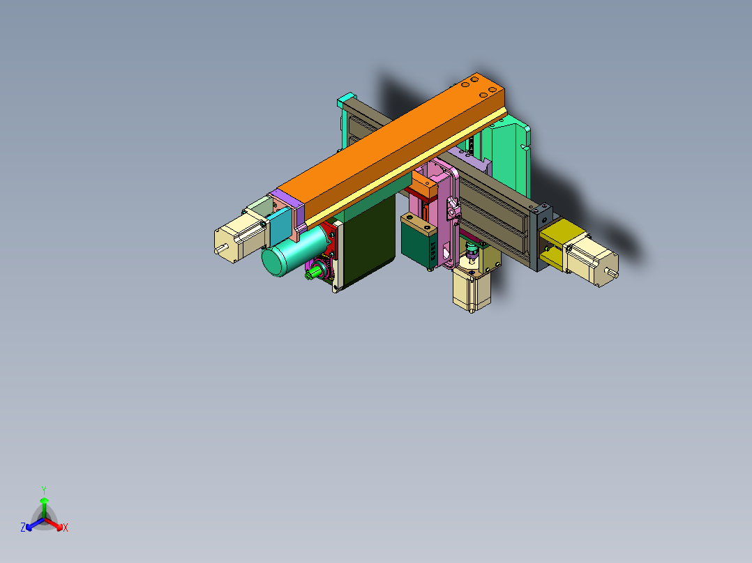 小型钻铣床微型四轴铣床加工中心正等轴测图