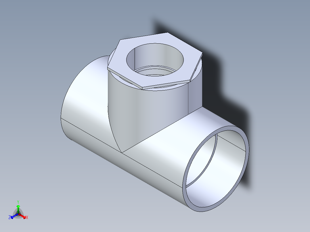 CPVC管件02A-Sch80_ReducingTee_SxSxS_9801-668FB_12in x 8in主视图