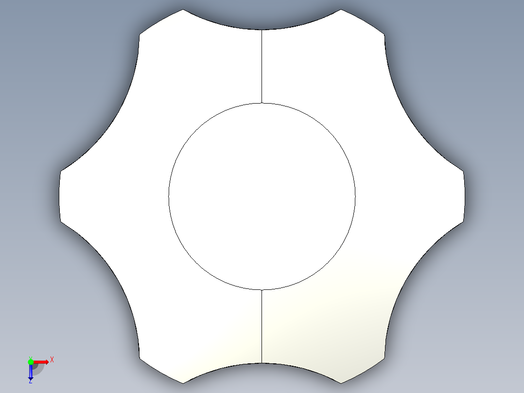 星型把手(鑄鋼)HK-3D多系列多零件图纸模型俯视图