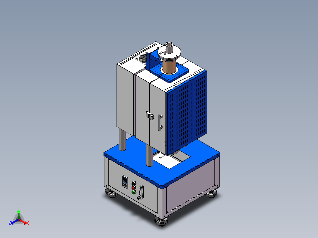 立式高温炉sw21可编辑正等轴测图