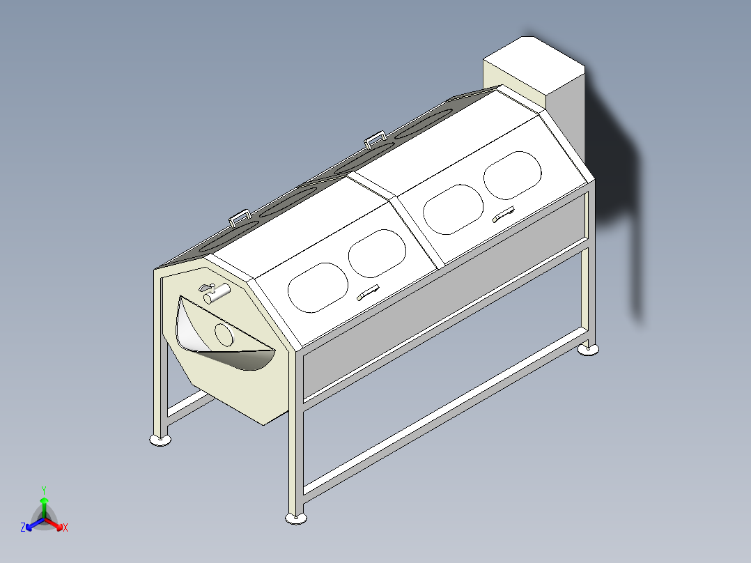 芋头清洗机正等轴测图