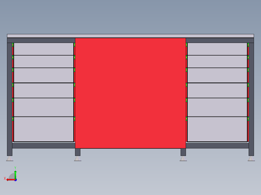 车间工作台后视图