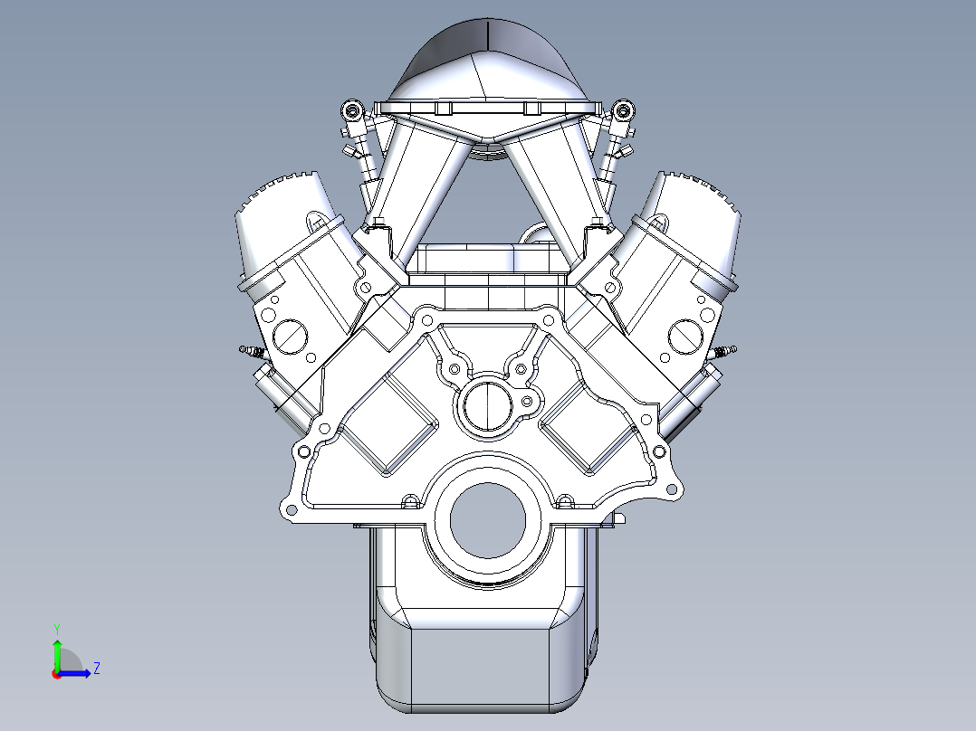 351w发动机左视图