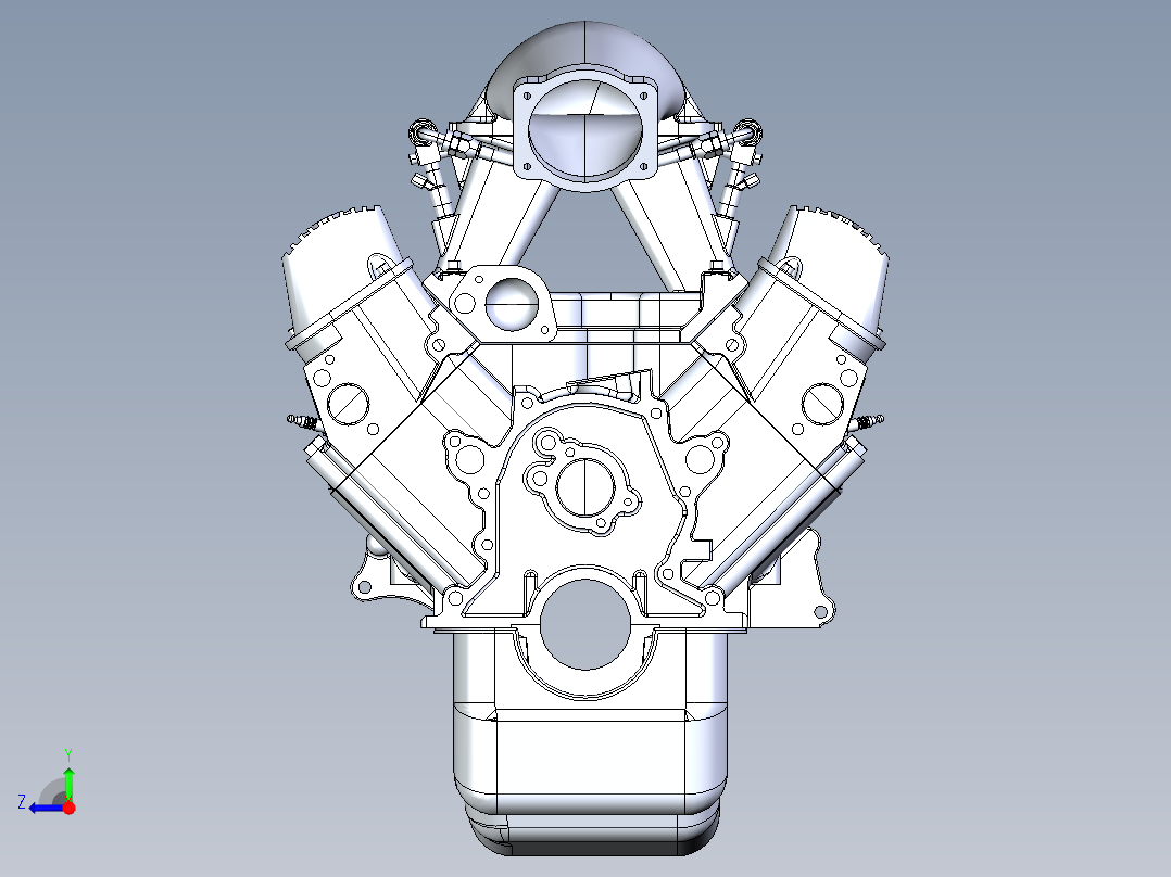 351w发动机右视图