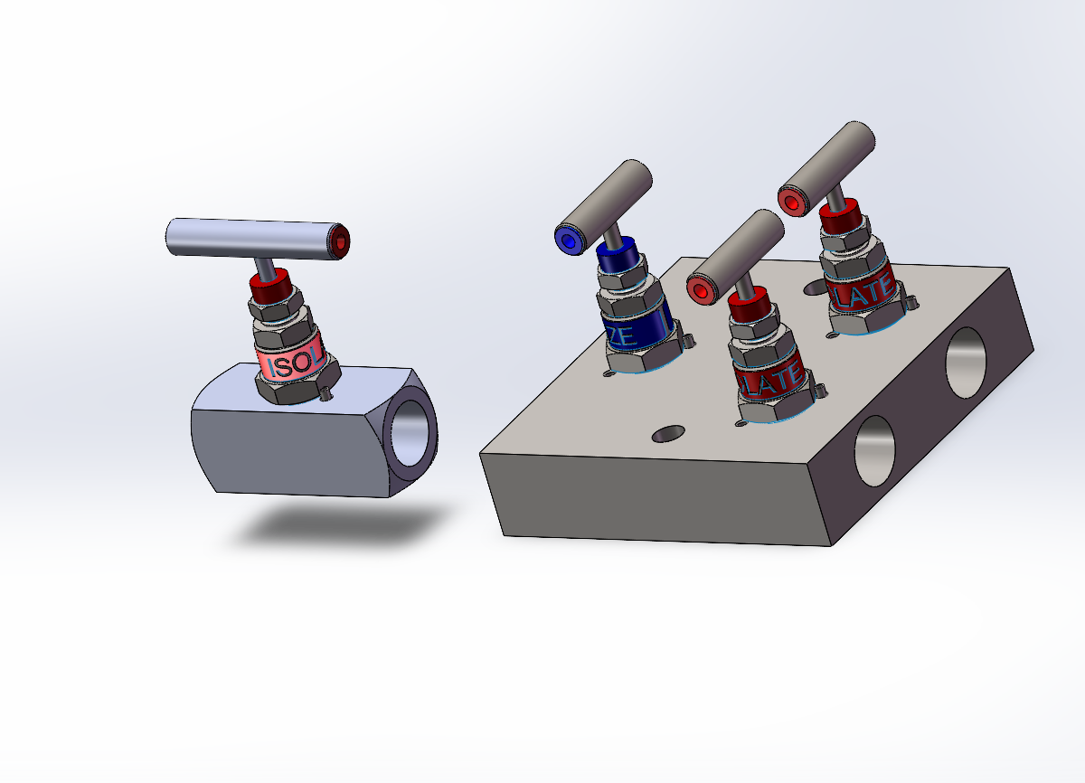 2款V3-直列式双截止平衡阀-A1型直列针阀模型
