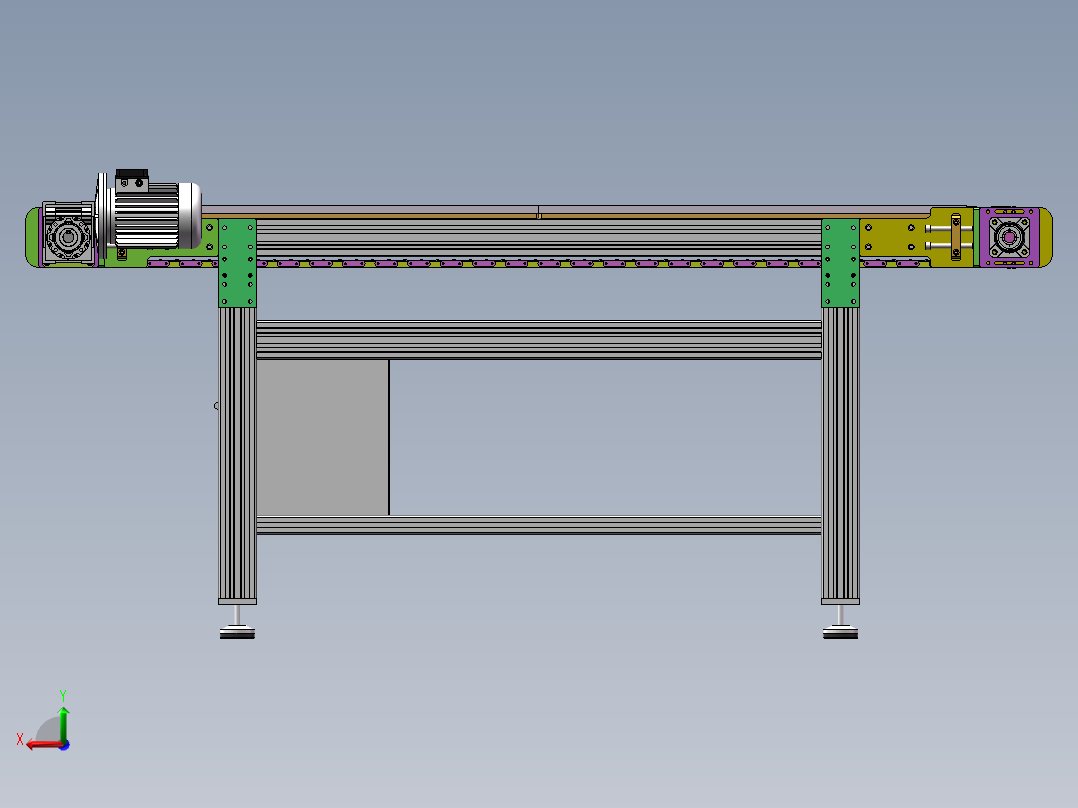 链板式输送机后视图